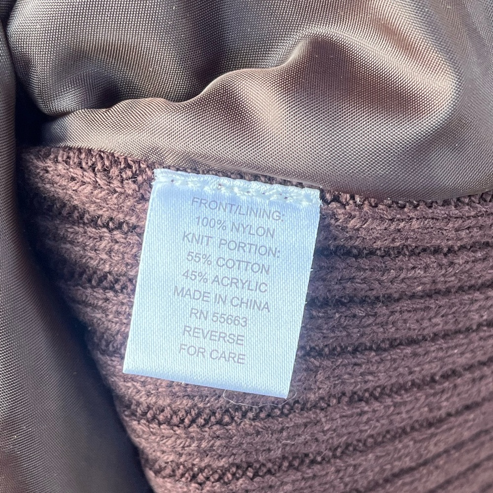 FOR CYNTHIA | NWT Brown Woven Sweater Jacket M - Picture 6 of 7